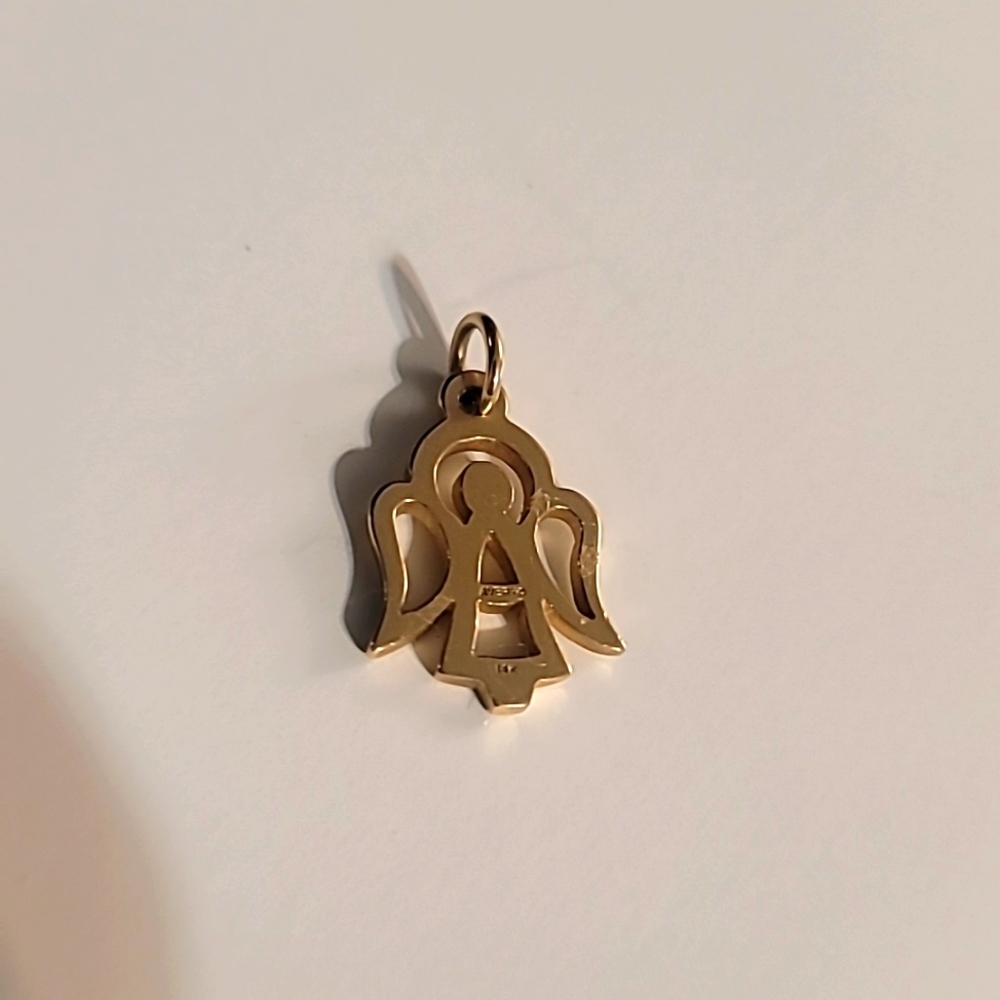 James Avery Open Angel Pendant/ Charm 14k Yellow Gold Retired
